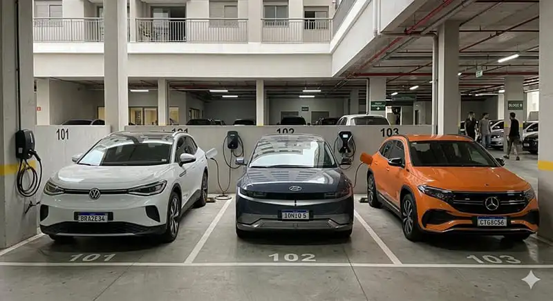 Carregador elétrico em condomínios